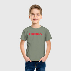 Футболка хлопковая детская HONDA ХОНДА LOGO спина, цвет: авокадо — фото 2