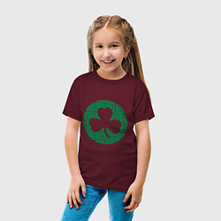Футболка хлопковая детская Green Celtics, цвет: меланж-бордовый — фото 2