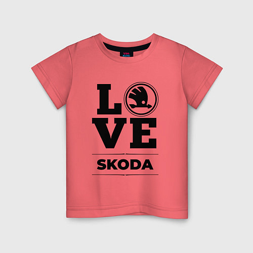 Детская футболка Skoda Love Classic / Коралловый – фото 1