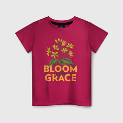 Футболка хлопковая детская Bloom with grace, цвет: маджента