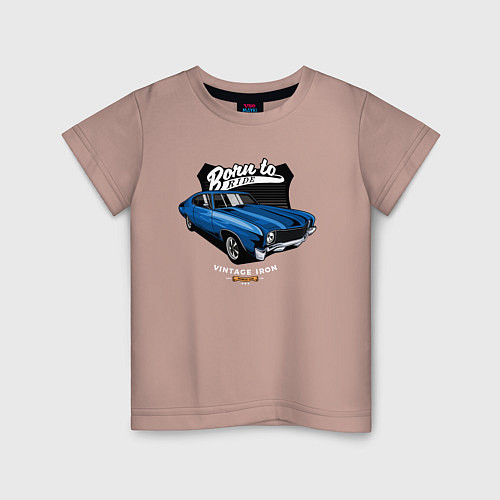 Детская футболка Рожденный водить авто / Пыльно-розовый – фото 1
