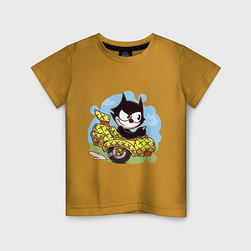 Детская футболка Felix - the cat / Горчичный – фото 1