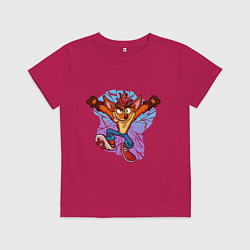 Футболка хлопковая детская Crash Bandicoot - Its About Time, цвет: маджента