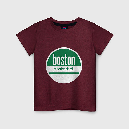 Детская футболка Boston Basketball / Меланж-бордовый – фото 1