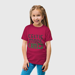 Футболка хлопковая детская Celtic Mode On, цвет: маджента — фото 2