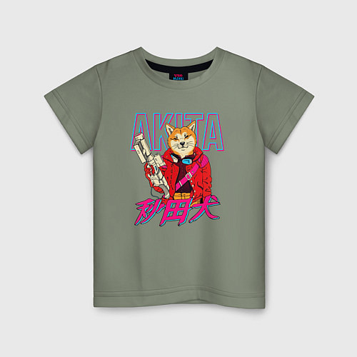 Детская футболка Japanese Akita Inu / Авокадо – фото 1