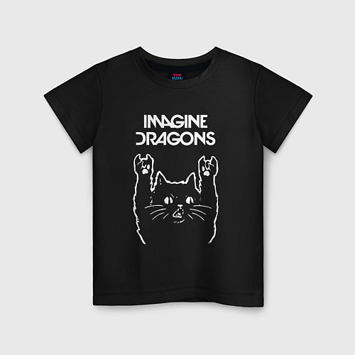 Детская футболка Imagine Dragons Рок кот / Черный – фото 1