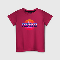 Футболка хлопковая детская Retrowave Tokyo, цвет: маджента