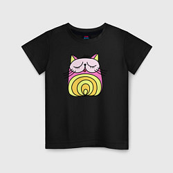 Детская футболка Абстрактный круглый котик