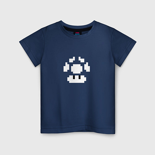 Детская футболка Супергриб Гриб жизни из Марио / Тёмно-синий – фото 1