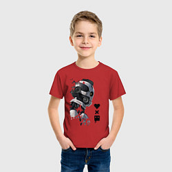 Футболка хлопковая детская Xbot 4000 в профиль с лого, цвет: красный — фото 2