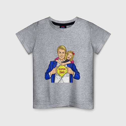 Детская футболка SUPER FAVORITE DAD / Меланж – фото 1