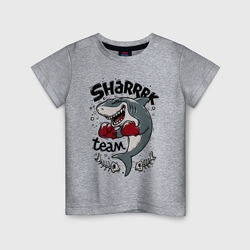 Детская футболка Shark boxing team / Меланж – фото 1