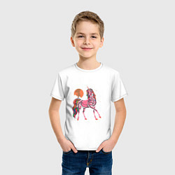 Футболка хлопковая детская UNICORN HORSE, цвет: белый — фото 2