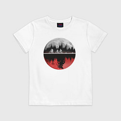 Футболка хлопковая детская Stranger Things Moon, цвет: белый