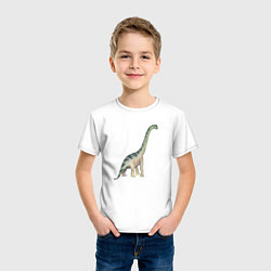 Футболка хлопковая детская Mamenchisaurus Мамэньсизавр маменчизавр, цвет: белый — фото 2