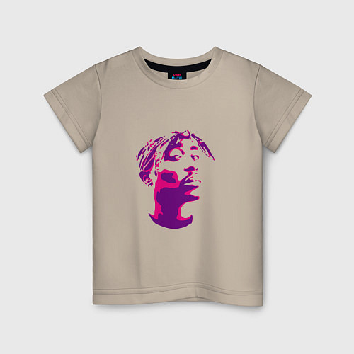 Детская футболка 2pac in pink / Миндальный – фото 1