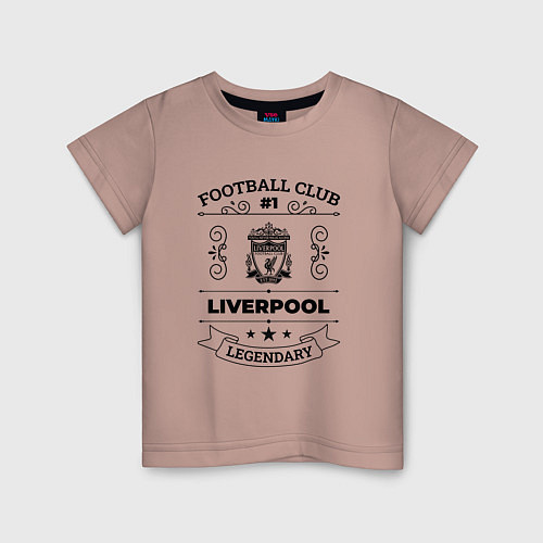 Детская футболка Liverpool: Football Club Number 1 Legendary / Пыльно-розовый – фото 1