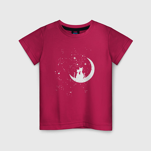 Детская футболка Cat In Space / Маджента – фото 1