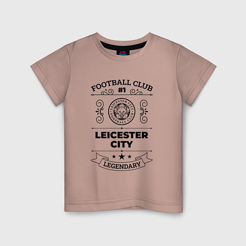 Детская футболка Leicester City: Football Club Number 1 Legendary / Пыльно-розовый – фото 1