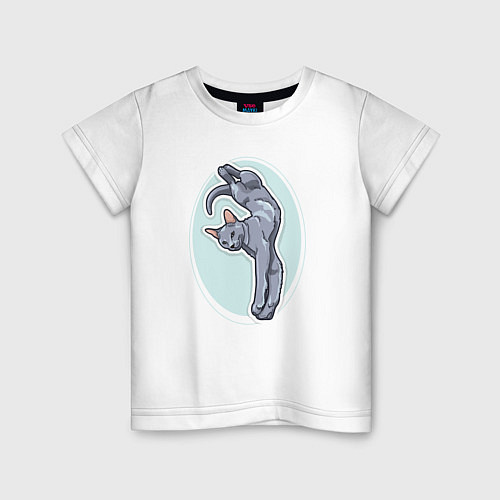 Детская футболка Русская голубая кошка Кошки / Белый – фото 1