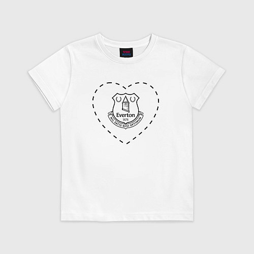 Детская футболка Лого Everton в сердечке / Белый – фото 1
