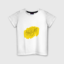 Детская футболка Гербера на желтом фоне