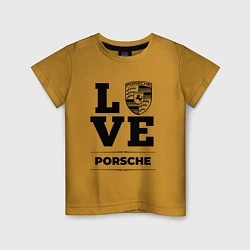 Футболка хлопковая детская Porsche Love Classic, цвет: горчичный