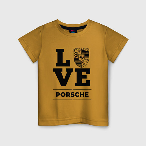 Детская футболка Porsche Love Classic / Горчичный – фото 1