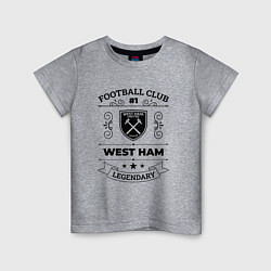Футболка хлопковая детская West Ham: Football Club Number 1 Legendary, цвет: меланж