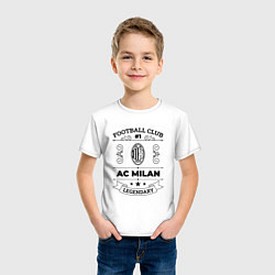 Футболка хлопковая детская AC Milan: Football Club Number 1 Legendary, цвет: белый — фото 2