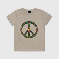 Футболка хлопковая детская Pacific symbol, цвет: миндальный