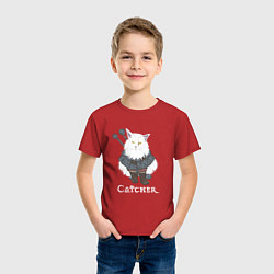 Футболка хлопковая детская Котьмак, цвет: красный — фото 2