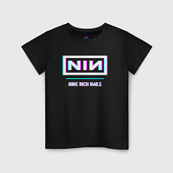 Футболка хлопковая детская Nine Inch Nails Glitch Rock, цвет: черный