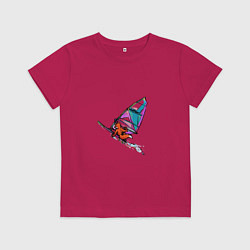 Футболка хлопковая детская Windfoxer, цвет: маджента