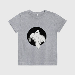 Футболка хлопковая детская Привидение с фонариком, цвет: меланж