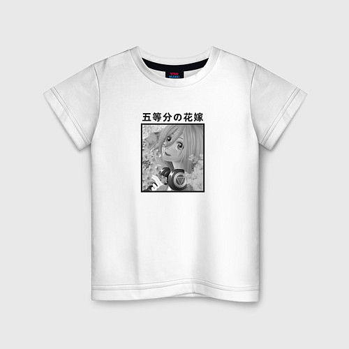 Детская футболка Мику ЧБ / Белый – фото 1