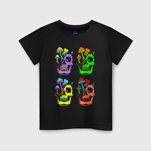 Детская футболка Skulls Pop art / Черный – фото 1