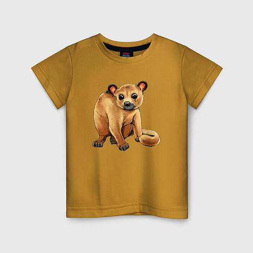 Детская футболка Милое животное кинкажу пото / Горчичный – фото 1