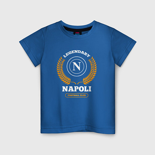 Детская футболка Лого Napoli и надпись Legendary Football Club / Синий – фото 1