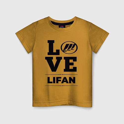 Детская футболка Lifan Love Classic / Горчичный – фото 1