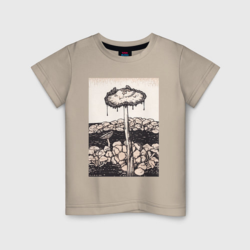 Детская футболка Dripping Mushroom / Миндальный – фото 1