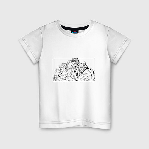 Детская футболка Все вместе - Клинок рассекающий демонов / Белый – фото 1