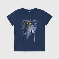 Детская футболка Прикольная сова в акварельном рисунке