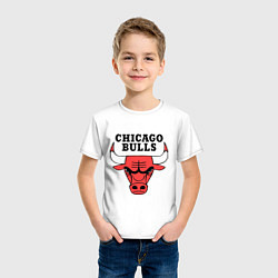 Футболка хлопковая детская Chicago Bulls, цвет: белый — фото 2