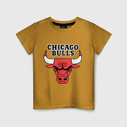 Футболка хлопковая детская Chicago Bulls, цвет: горчичный