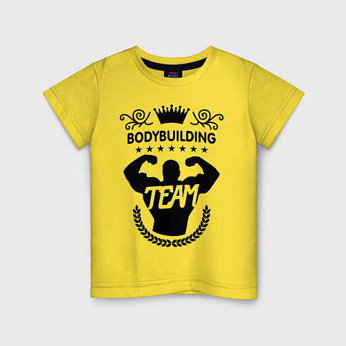 Детская футболка Bodybuilding team / Желтый – фото 1