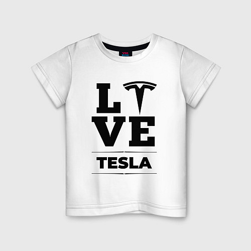 Детская футболка Tesla Love Classic / Белый – фото 1