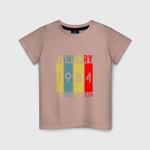 Детская футболка 1984 - Январь / Пыльно-розовый – фото 1