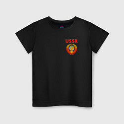 Футболка хлопковая детская USSR логотип, цвет: черный